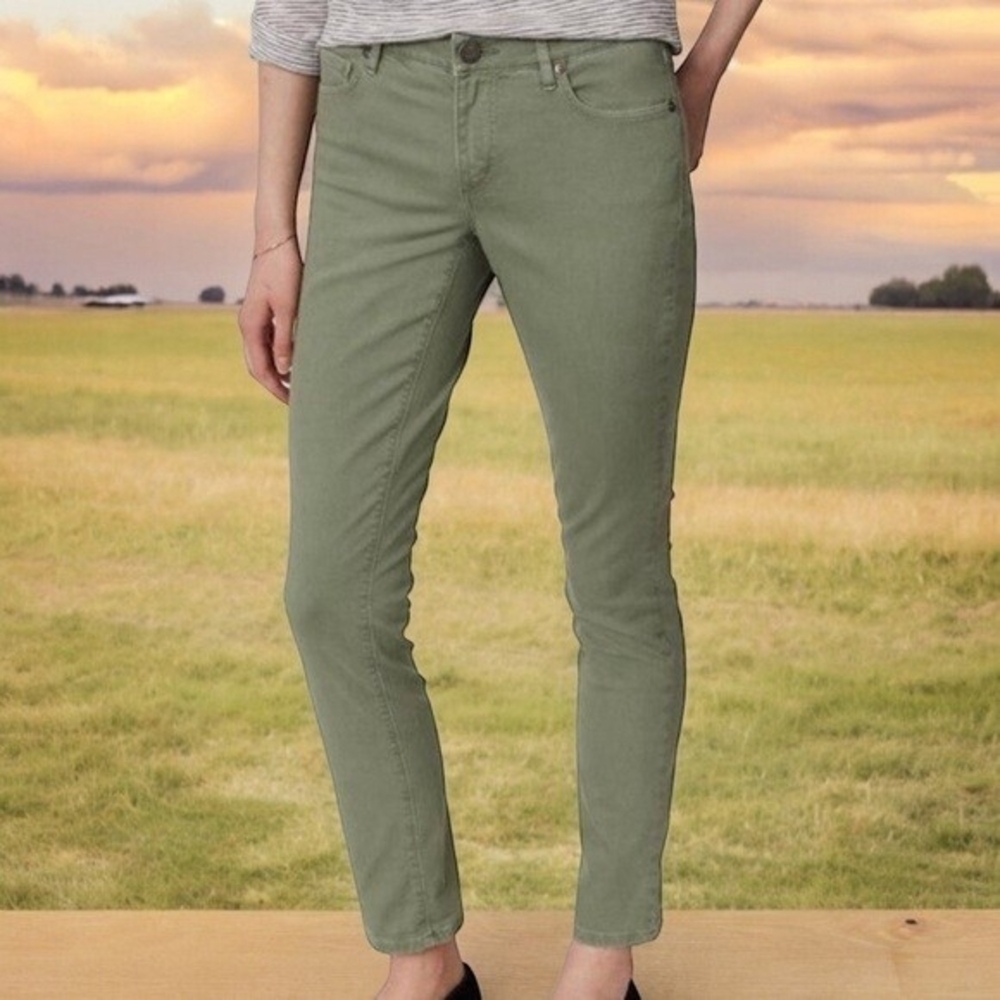 LOFT Military Green Skinny Jeans Women Size 29/8 Stretch Cotton Denim